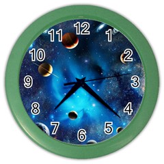 3d Universe Space Star Planet Color Wall Clock by Grandong