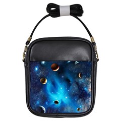 3d Universe Space Star Planet Girls Sling Bag