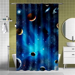 3d Universe Space Star Planet Shower Curtain 48  X 72  (small)  by Grandong