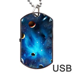 3d Universe Space Star Planet Dog Tag USB Flash (One Side)