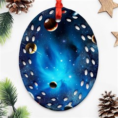 3d Universe Space Star Planet Oval Filigree Ornament (Two Sides)