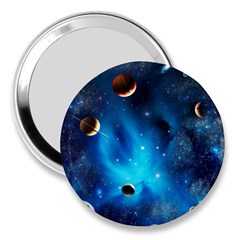 3d Universe Space Star Planet 3  Handbag Mirrors by Grandong