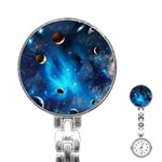 3d Universe Space Star Planet Stainless Steel Nurses Watch Front