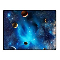 3d Universe Space Star Planet Two Sides Fleece Blanket (Small)