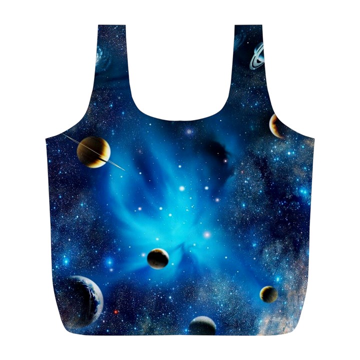 3d Universe Space Star Planet Full Print Recycle Bag (L)