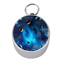 3d Universe Space Star Planet Mini Silver Compasses