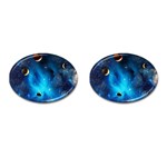 3d Universe Space Star Planet Cufflinks (Oval) Front(Pair)