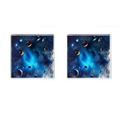 3d Universe Space Star Planet Cufflinks (square) by Grandong