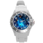 3d Universe Space Star Planet Round Plastic Sport Watch (L) Front