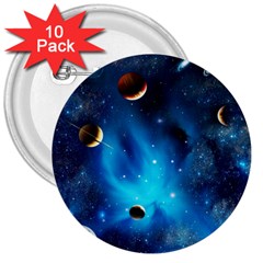 3d Universe Space Star Planet 3  Buttons (10 Pack)  by Grandong