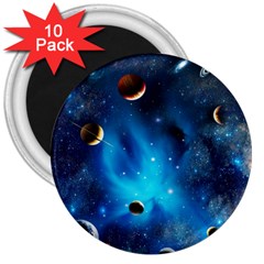 3d Universe Space Star Planet 3  Magnets (10 Pack)  by Grandong