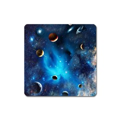 3d Universe Space Star Planet Square Magnet by Grandong