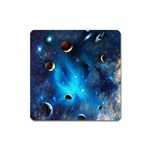 3d Universe Space Star Planet Square Magnet Front