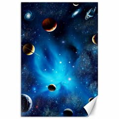 3d Universe Space Star Planet Canvas 24  X 36  by Grandong