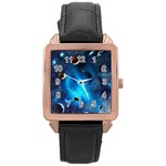 3d Universe Space Star Planet Rose Gold Leather Watch  Front