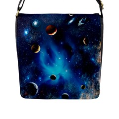 3d Universe Space Star Planet Flap Closure Messenger Bag (l) by Grandong