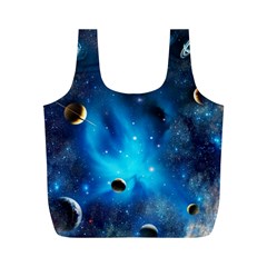 3d Universe Space Star Planet Full Print Recycle Bag (m) by Grandong