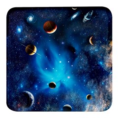 3d Universe Space Star Planet Square Glass Fridge Magnet (4 Pack)