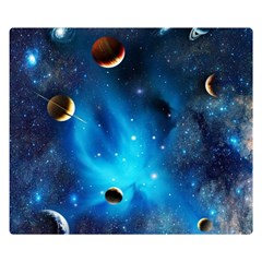 3d Universe Space Star Planet Two Sides Premium Plush Fleece Blanket (small) by Grandong