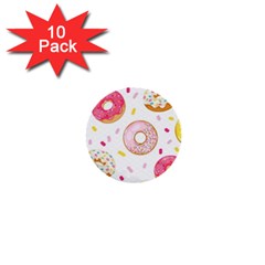 Vector Donut Seamless Pattern 1  Mini Buttons (10 Pack)  by Grandong