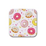 Vector Donut Seamless Pattern Rubber Coaster (Square) Front