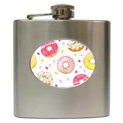 Vector Donut Seamless Pattern Hip Flask (6 Oz) by Grandong