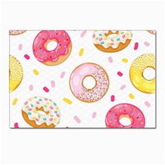 Vector Donut Seamless Pattern Postcards 5  X 7  (pkg Of 10) by Grandong