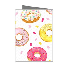 Vector Donut Seamless Pattern Mini Greeting Cards (pkg Of 8) by Grandong