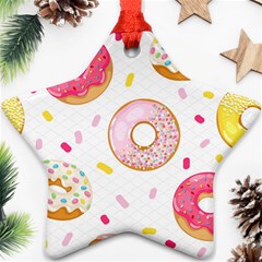 Vector Donut Seamless Pattern Star Ornament (two Sides) by Grandong