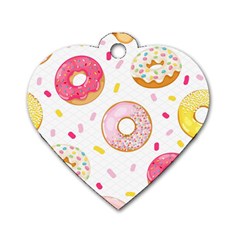 Vector Donut Seamless Pattern Dog Tag Heart (one Side) by Grandong