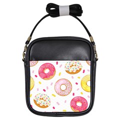 Vector Donut Seamless Pattern Girls Sling Bag by Grandong