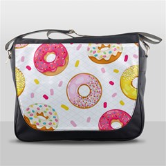 Vector Donut Seamless Pattern Messenger Bag by Grandong