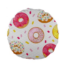 Vector Donut Seamless Pattern Standard 15  Premium Round Cushions by Grandong