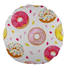 Vector Donut Seamless Pattern Large 18  Premium Round Cushions by Grandong