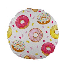 Vector Donut Seamless Pattern Standard 15  Premium Flano Round Cushions by Grandong