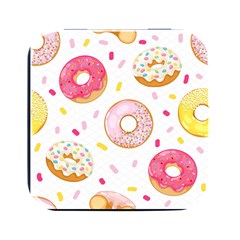 Vector Donut Seamless Pattern Square Metal Box (black) by Grandong