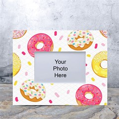 Vector Donut Seamless Pattern White Tabletop Photo Frame 4 x6 