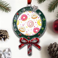 Vector Donut Seamless Pattern Metal X mas Lollipop With Crystal Ornament by Grandong