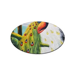 Peacock Art Sticker Oval (100 Pack)