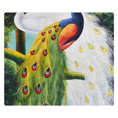 Peacock Art Two Sides Premium Plush Fleece Blanket (small) by Grandong