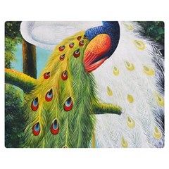 Peacock Art Two Sides Premium Plush Fleece Blanket (medium) by Grandong