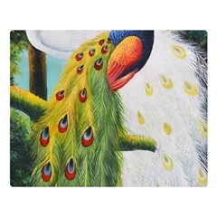 Peacock Art Two Sides Premium Plush Fleece Blanket (large) by Grandong