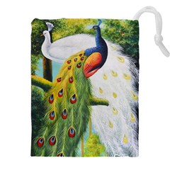 Peacock Art Drawstring Pouch (4xl) by Grandong