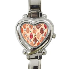 Forest Leaves Seamless Pattern With Natural Floral Heart Italian Charm Watch by Grandong