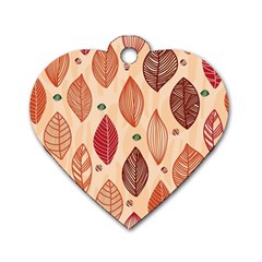 Forest Leaves Seamless Pattern With Natural Floral Dog Tag Heart (one Side) by Grandong