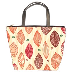 Forest Leaves Seamless Pattern With Natural Floral Bucket Bag by Grandong