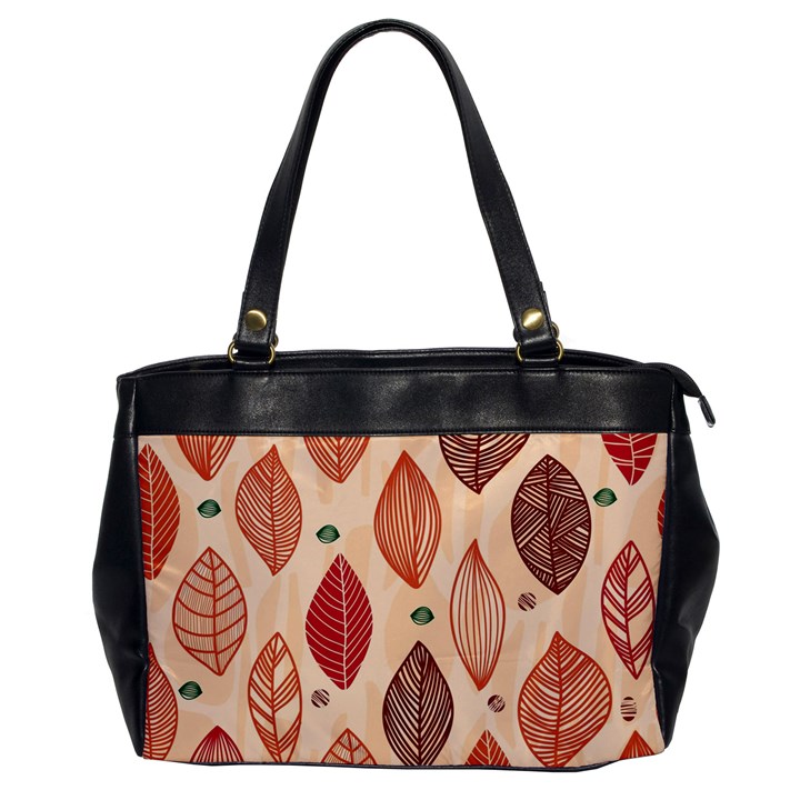 Forest Leaves Seamless Pattern With Natural Floral Oversize Office Handbag