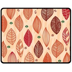 Forest Leaves Seamless Pattern With Natural Floral Two Sides Fleece Blanket (medium) by Grandong