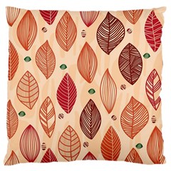 Forest Leaves Seamless Pattern With Natural Floral Large Premium Plush Fleece Cushion Case (two Sides) by Grandong