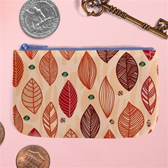 Forest Leaves Seamless Pattern With Natural Floral Large Coin Purse by Grandong